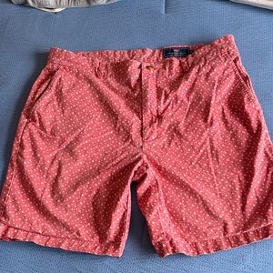 Vineyard Vines Coral Red Printed Men’s Flat Front Shorts
